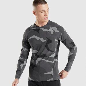 New Gymshark Mens Slim Fit CRITICAL LONG SLEEVE T-SHIRT Black